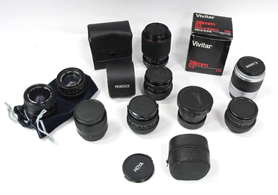 Lot 1474 - Camera Lenses; Vivitar 28mm f/2.8 boxed, 4x...