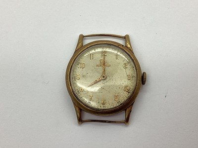 Lot 380 - Record; A 9ct Gold Wristwatch Head, the...
