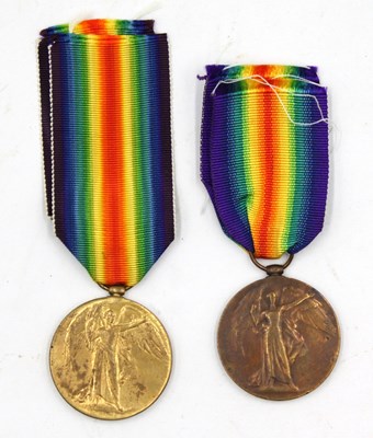 Lot 581 - WWI West Yorkshire Regiment Victory Medals (x...