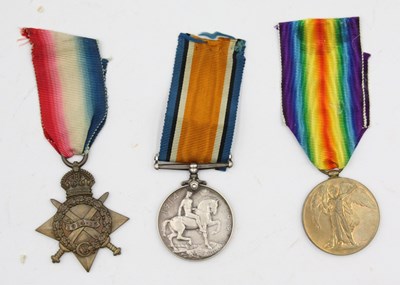 Lot 574 - WWI West Yorkshire Regiment Trio, 1914-15 Star,...