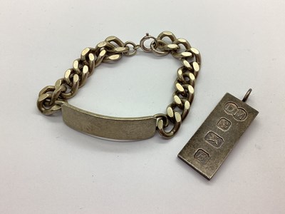 Lot 372 - A Feature Hallmarked Silver Ingot Pendant, DM,...