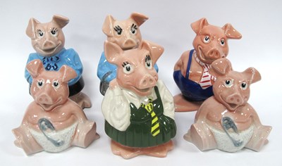 Lot 1299 - Six Vintage Wade NatWest Pigs, all with...