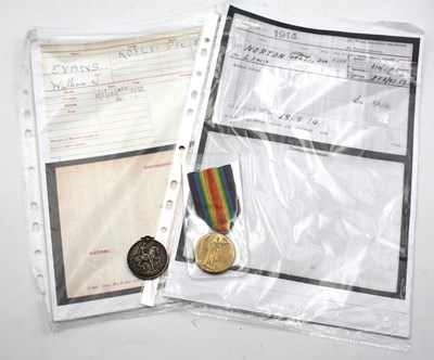 Lot 544 - WWI Koyli British War Medal, (50571 Pte W J...