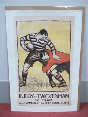Lot 1556 - Rugby at Twickenham, 1983 Poster Print After a...