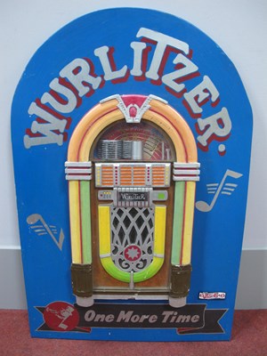 Lot 1553 - Wurlitzer, Advertising domed topped metal wall...