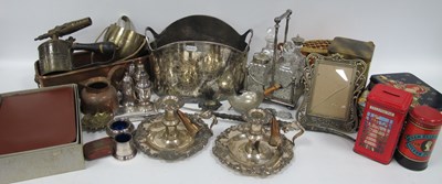Lot 1037 - Metalware, including a large silver-plated...