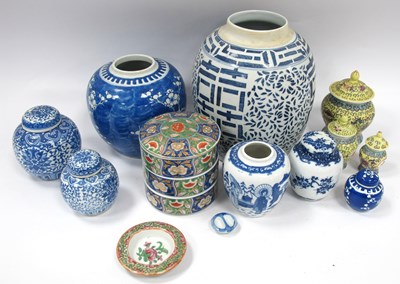 Lot 1416 - Oriental - Ten Ginger Jars, three of which are...