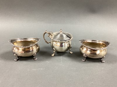 Lot 51 - A Matched Hallmarked Silver Three Piece Cruet...