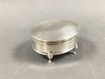 Lot 9 - A Hallmarked Silver Oval Lidded Trinket Box, 6....