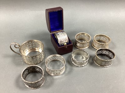 Lot 67 - A Hallmarked Silver Napkin Ring, in a fitted...