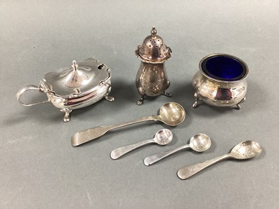 Lot 33 - A Hallmarked Silver Lidded Mustard, salt and a...