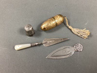 Lot 61 - A Chester Hallmarked Silver Page Marker, with...