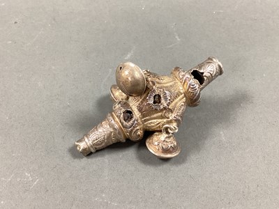 Lot 2 - A Victorian Hallmarked Silver Baby's Rattle,...