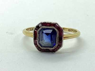 Lot 100 - An Antique Cushion Shape Dress Ring, shallow...