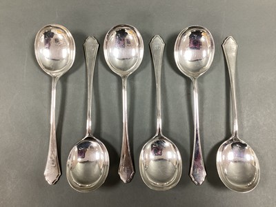 Lot 38 - A Set of Six Hallmarked Silver Soup Spoons,...