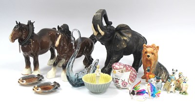 Lot 1384 - Beswick Shire Horses, Wade Whimsies, etc:- One...