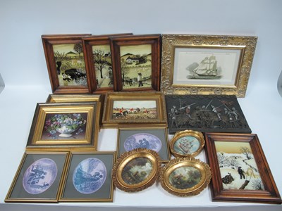 Lot 1114 - Haid? Pair of Oval Portraits, still life...