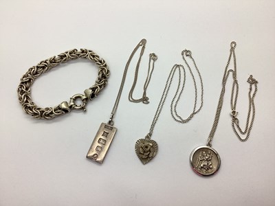 Lot 177 - A Hallmarked Silver Fancy Link Bracelet, of...