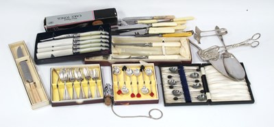 Lot 1350 - Assorted Plated and Other Cutlery, novelty...