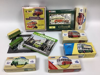 Lot 443 - Ten Diecast Model Buses by Corgi, EFE to...