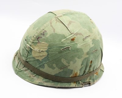 Lot 460 - U.S American M1 Helmet, liner, chinstrap and...