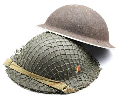 Lot 494 - Belgian MKII Helmet, liner, chinstrap and net...