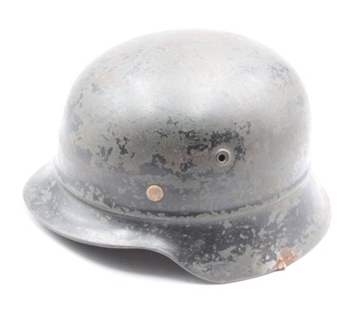 Lot 483 - WWII German Third Reich M35 Beaded Helmet,...