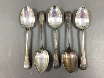 Lot 49 - A Set of Five Hallmarked Silver Serving Spoons,...