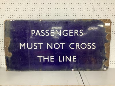 Lot 312 - Railwayana - A Blue Enamel Railway Sign -...