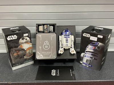 Lot 636A - Two Sphero Star Wars App Enabled Droids. R2-D2...
