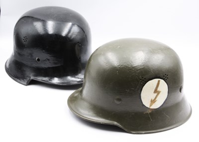 Lot 461 - WWII German Third Reich Repainted M34 Helmet,...