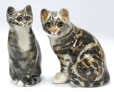 Lot 1322 - Winstanley Pottery Seated Tabby Cat, signed to...