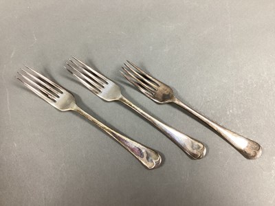 Lot 12 - A Set of Three Hallmarked Silver Table Forks,...