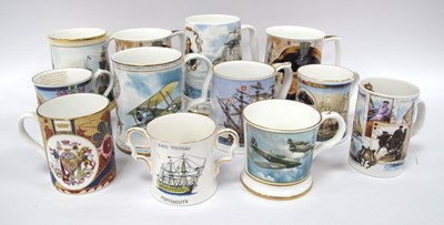 Lot 1284 - Tankards - Military themed, including Albert...