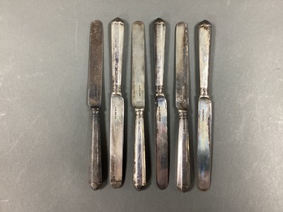 Lot 56 - A Set of Six Hallmarked Silver Butter Knives,...