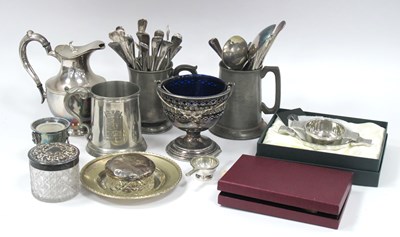 Lot 1357 - Six Silver Coffee Spoons, other cutlery,...