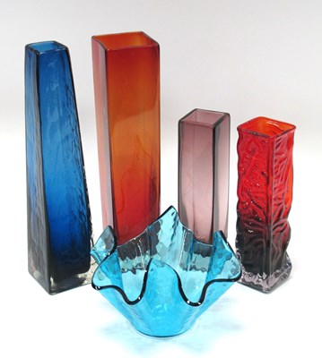 Lot 1308 - Japanese Red Lava Glass Vase, 17.5cm high,...