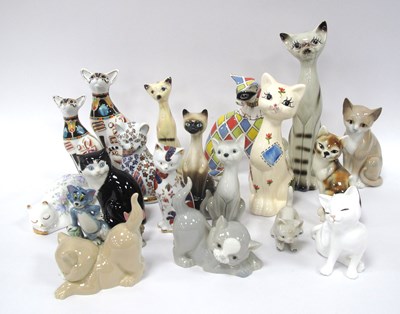 Lot 1280 - Pottery Cats, including Cardew Egyptian (x 2),...