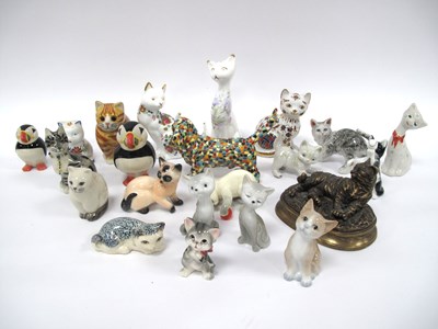 Lot 1258 - Pottery Cats, including Japanese, Minnie, Dave,...