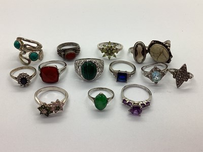 Lot 106 - A Collection of "925" and Other Dress Rings,...