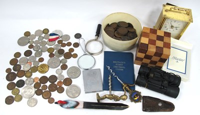 Lot 1507 - Coinage, Lionel Peck clock, binoculars,...