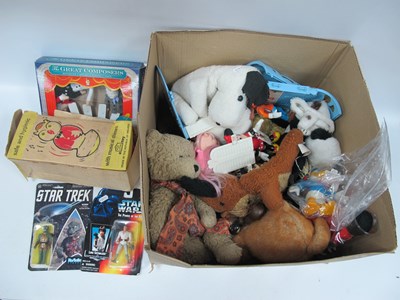 Lot 1125 - Toys, including boxed chimes roly-poly owl...