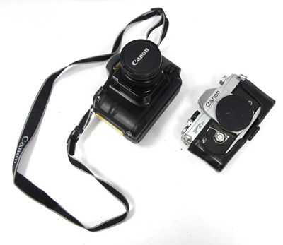 Lot 1491 - Two Canon SLR Cameras: Canon T90 with Canon FD...