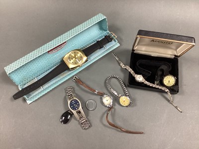 Lot 384 - Accurist; A Ladies Marcasite Set Wristwatch,...