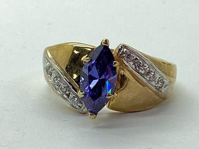 Lot 113 - A Modern Stone Set Dress Ring, the high claw...