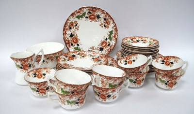 Lot 1283 - Edwardian Diamond Floral China Tea Service, of...