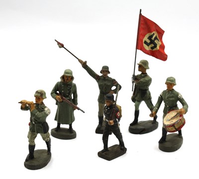 Lot 596 - Elastolin & Lineol Hand Painted German Third...