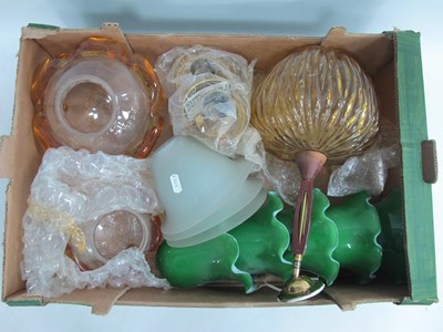 Lot 1141 - Glass Light Fittings and Shades, including a...