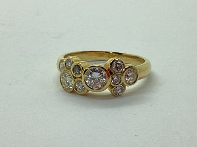 Lot 96 - A Modern 18ct Gold Diamond Set Bubble Style...