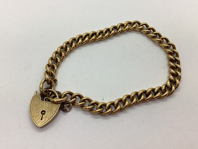 Lot 135 - An Antique Hollow Curb Link Bracelet, (stamped...